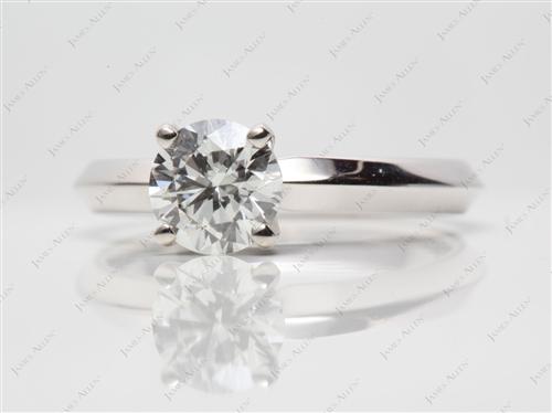 White Gold 0.90 Round cut Solitaire Engagement Rings