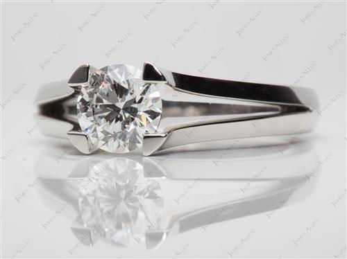 Platinum 1.04 Round cut Tension Diamond Rings