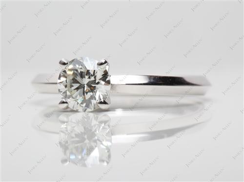 White Gold 0.71 Round cut Diamond Rings