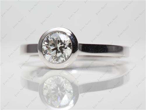 White Gold 0.70 Round cut Diamond Rings