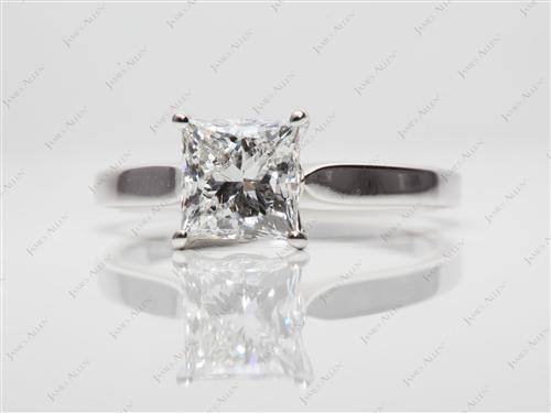 White Gold 1.21 Princess cut Diamond Solitaire Engagement Ring