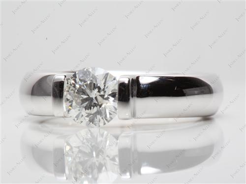 White Gold 1.02 Round cut Diamond Tension Rings
