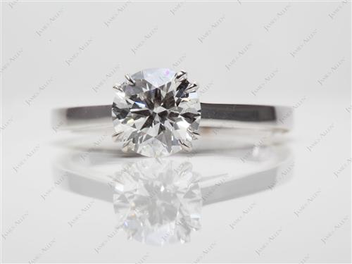 White Gold 1.23 Round cut Engagement Ring