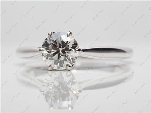 White Gold 1.02 Round cut Round Solitaire Ring