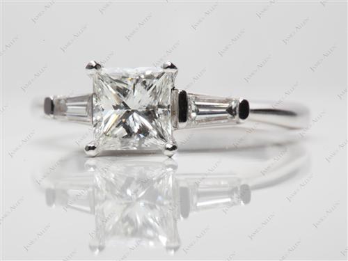 White Gold 1.16 Princess cut Engagement Rings