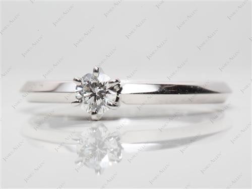 White Gold 0.24 Round cut Solitaire Engagement Rings