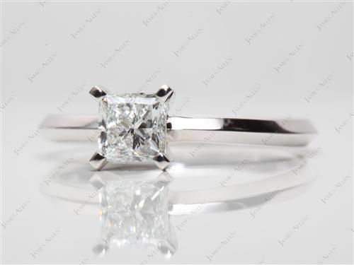 White Gold 0.62 Princess cut Diamond Engagement Solitaire Rings