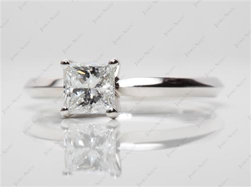 White Gold 0.70 Princess cut Diamond Engagement Solitaire Rings