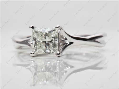 White Gold 1.01 Princess cut Solitaire Diamond Rings