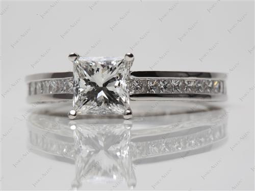 Platinum 1.01 Princess cut Channel Set Eternity Rings