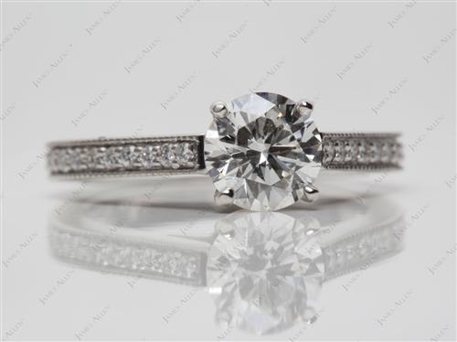 Platinum 1.01 Round cut Diamond Rings