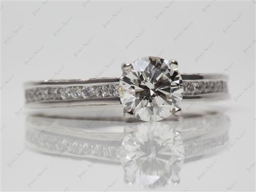 Platinum 1.00 Round cut Channel Setting Ring