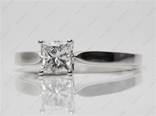 Platinum 0.74 Princess cut Diamond Solitaire Ring Settings