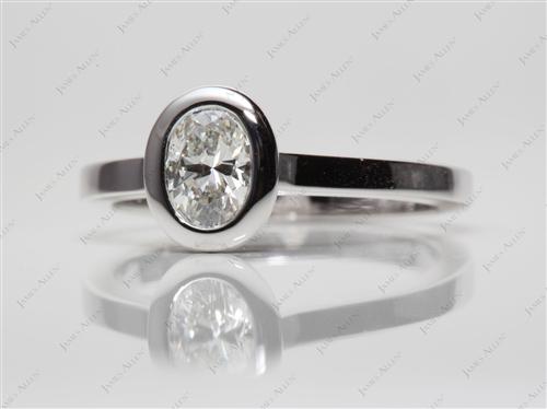 White Gold 0.75 Oval cut Diamond Ring