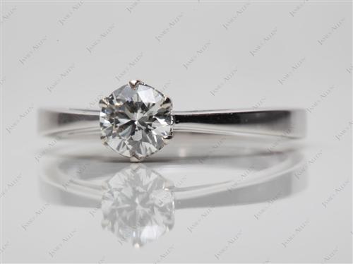 White Gold 0.50 Round cut Solitaire Diamond Ring
