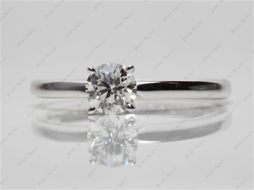 White Gold 0.61 Round cut Diamond Solitaire Rings
