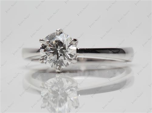 White Gold 0.84 Round cut Diamond Solitaire Engagement Ring