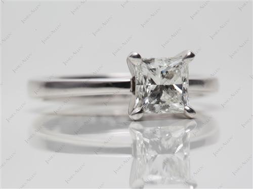 Platinum 1.00 Princess cut Diamond Engagement Solitaire Rings