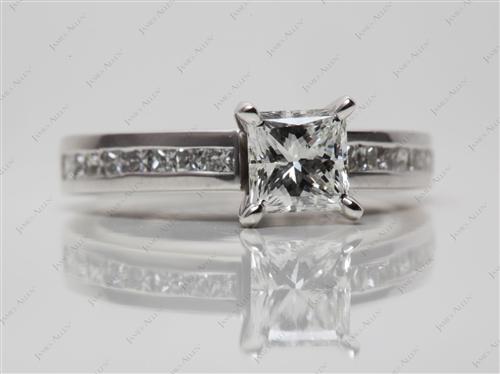 White Gold 0.96 Princess cut Channel Set Eternity Rings