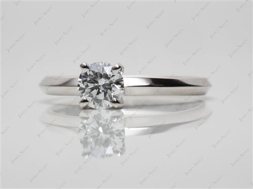 Platinum 0.45 Round cut Engagement Rings