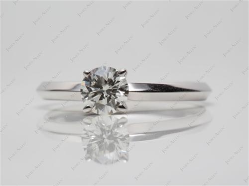 White Gold 0.53 Round cut Solitaire Diamond Ring