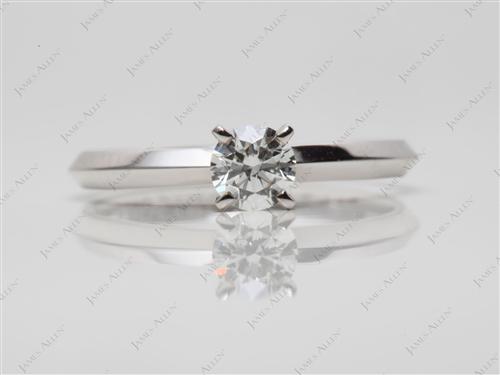 White Gold 0.30 Round cut Diamond Solitaire Rings