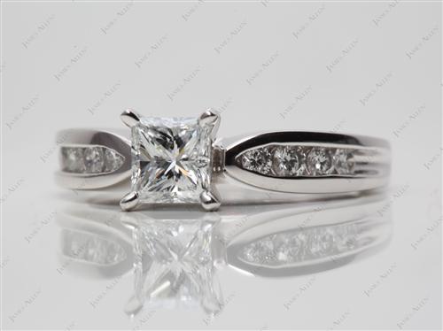 Platinum 0.70 Princess cut Channel Setting Engagement Ring