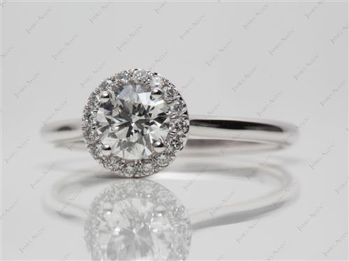 White Gold 0.70 Round cut Micro Pave Rings
