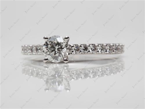 White Gold 0.52 Round cut Diamond Rings