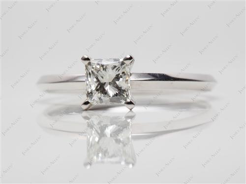 White Gold 0.91 Princess cut Solitaire Engagement Ring
