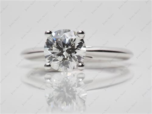 White Gold 1.62 Round cut Solitaire Diamond Rings
