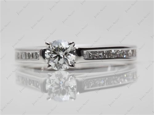 White Gold 0.52 Round cut Channel Set Rings