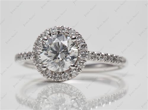 White Gold 0.85 Round cut Diamond Ring