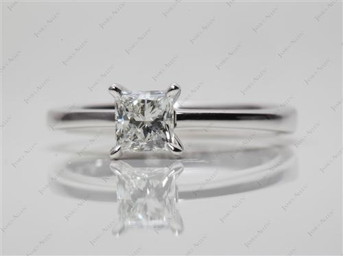 White Gold 0.60 Princess cut Solitaire Diamond Rings