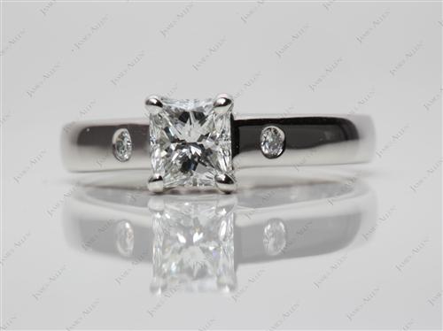 Platinum 0.97 Radiant cut Engagement Rings