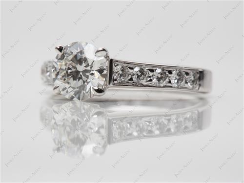 White Gold 1.01 Round cut Pave Ring Set