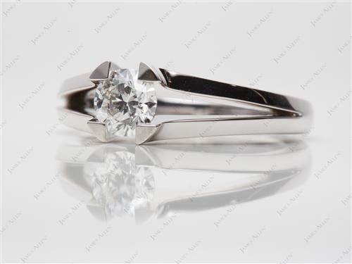 White Gold 0.76 Round cut Diamond Tension Ring