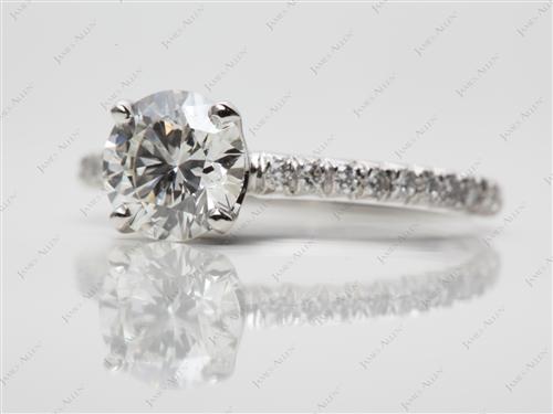 Platinum 1.28 Round cut Micro Pave Rings