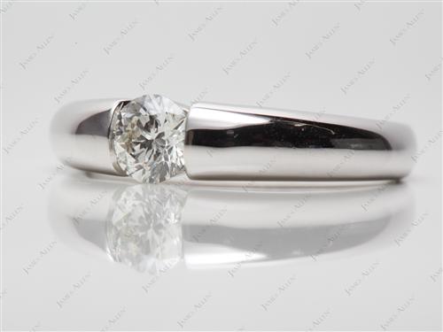 White Gold 0.50 Round cut Tension Set Diamond Ring