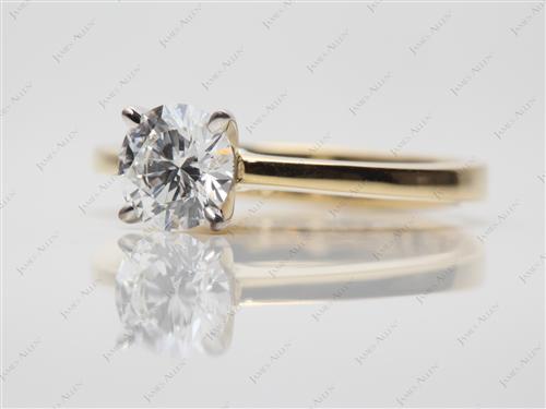 Gold 0.75 Round cut Solitaire Diamond Rings