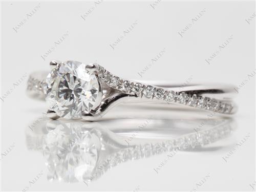 White Gold 0.73 Round cut Micro Pave Ring