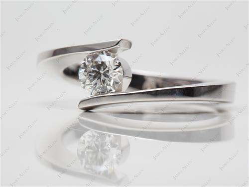 White Gold 0.51 Round cut Solitaire Ring Mountings