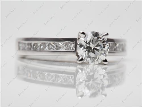 White Gold 0.76 Round cut Channel Setting Ring