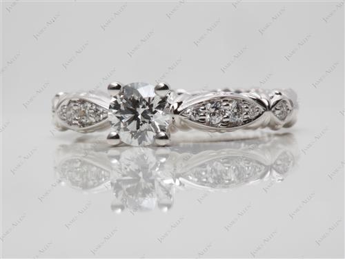 White Gold 0.51 Round cut Diamond Rings