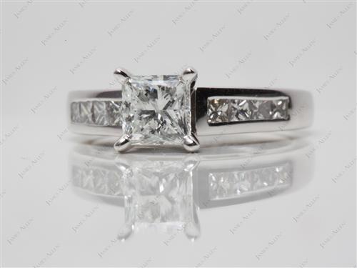 Platinum 0.91 Princess cut Channel Set Diamond Band