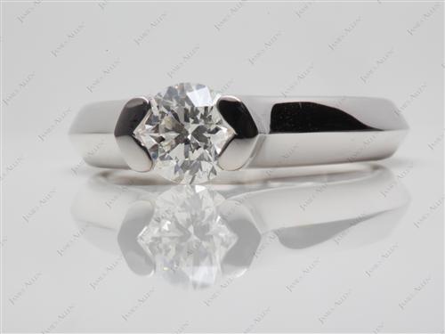 White Gold 1.00 Round cut Diamond Ring