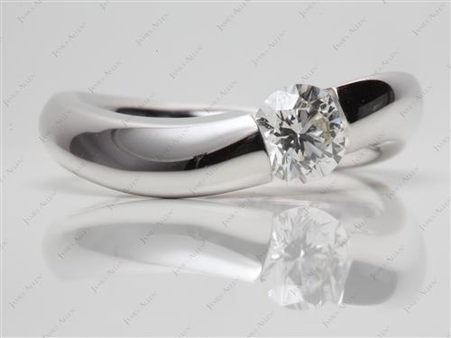 White Gold 0.76 Round cut Micro Pave Diamond Rings