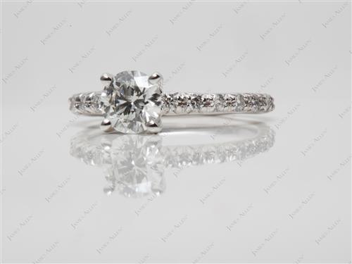 White Gold 0.71 Round cut Diamond Rings