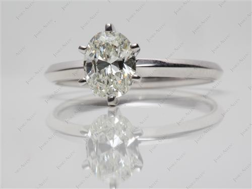 White Gold 0.91 Oval cut Solitaire Engagement Ring