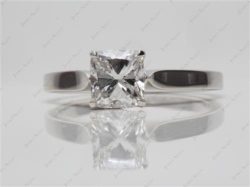 Platinum 1.02 Cushion cut Diamond Rings